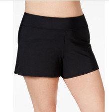 Swim Solutions Plus Size Swim Shorts, Style 525044X, Black, 20W, MSRP 64