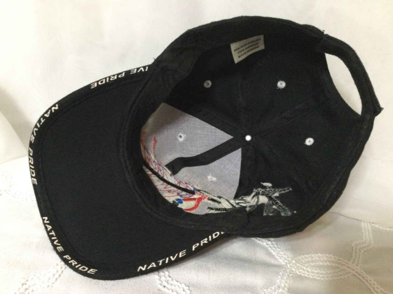 Native pride embroidered feathers strapback adjus… - image 6