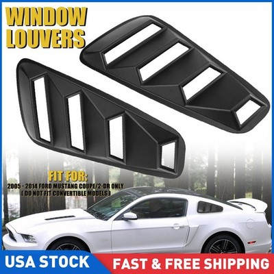 For 2005-2014 Ford Mustang 1/4 Quarter Side Window Louvers Scoop Cover Vent 2PCS