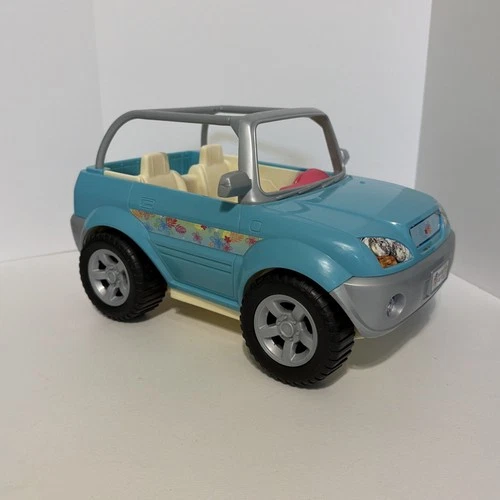 Barbie Car Beach Cruiser Jeep Buggy Blue Floral 2005 Vintage Tailgate Mattel