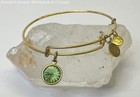 Alex & Ani Gold Tone Green Crystal Charm Bracelet 10g — photo 1
