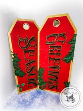 Season Greetings Gift Tag Wall Hanger - LASER FILE - SVG - DIGITAL FILE!