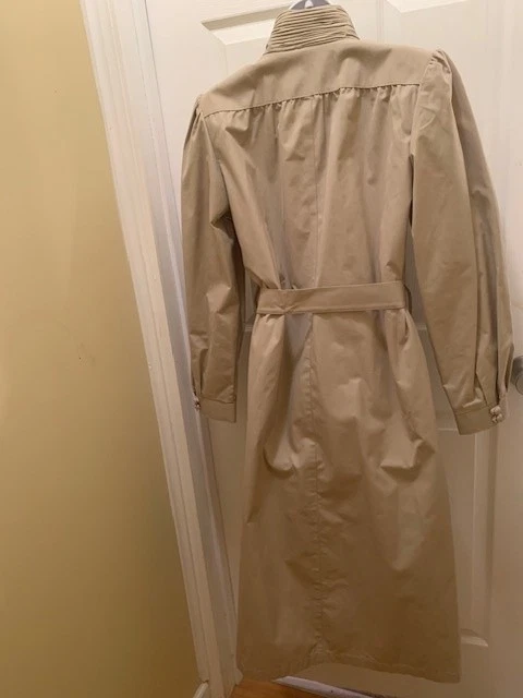 Abrigo Vintage London Fog Maincoats Mujer 12 Regular Cinturón Cuello Alto EE. UU. Años 80 Foto 2 de 4
