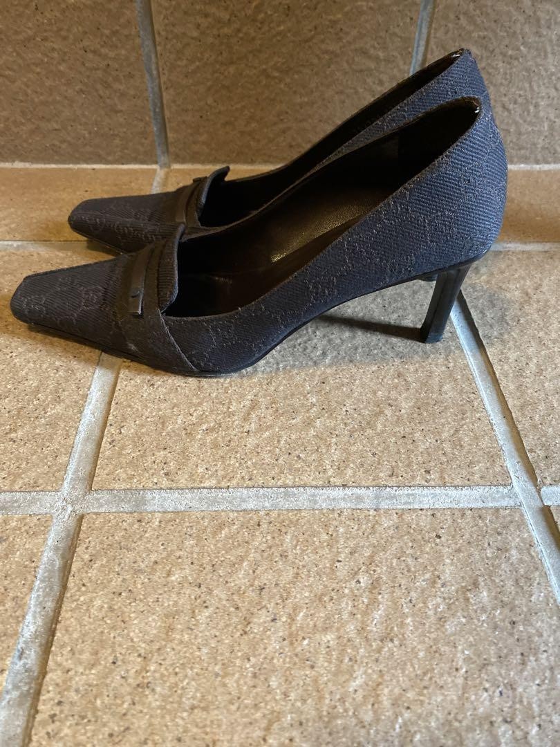 Gucci Pumps Heel Dark Brown With GG Pattern Size 37.5 US About7.5 For Women thumbnail 18