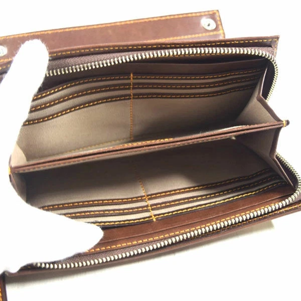 Vivienne Westwood Cartera Arquero Lona Cuero Caqui Redondo Cremallera Bolso de Mano Largo Foto 4 de 4