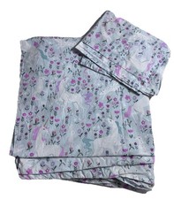 Pottery Barn Kids Mystical Unicorn Floral Duvet And Pillow Cover F/Q Clean 