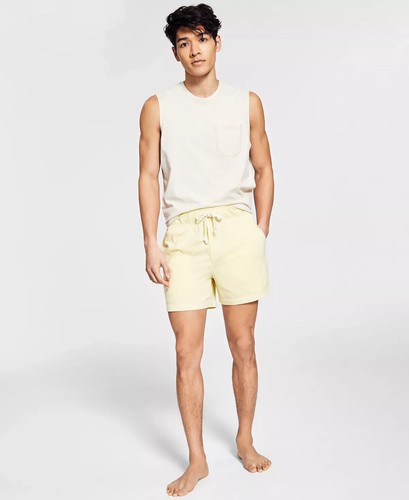 Sun + Stone Herren Sun Washed Strick Pyjama Tasche Tank Top Hellbraun - XL - Bild 2 von 5
