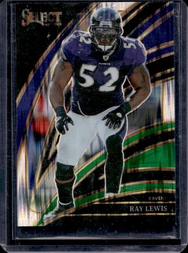 2025 Panini Select Ray Lewis Club Level Black and Green Prizm Shock #299 Ravens