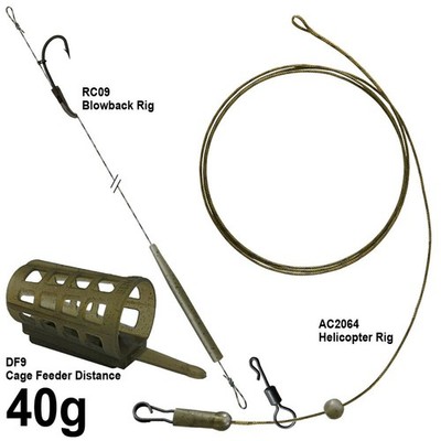 HELICOPTER Blow Back Rig Montage Life-ORANGE Heli Distance Lead Blei Cage Feeder