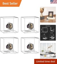 4 Pack Clear Acrylic Championship Ring Display Cases - 2.5" Boxes for Treasures