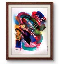 Original Art Control 5 14x11  Street Art Style Abstract Painting on Paper