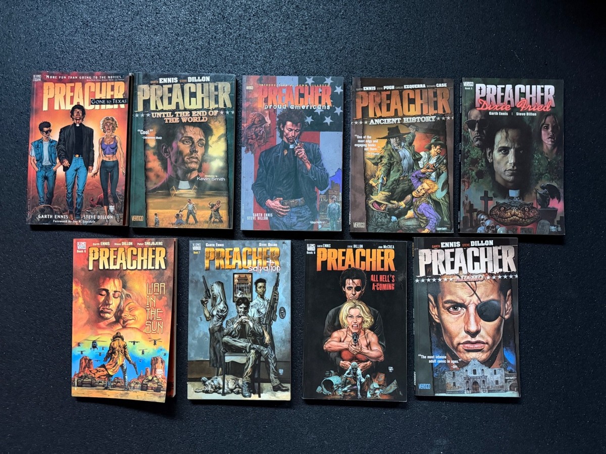 洋書 PREACHER Complete Garth Ennis PREACHER TPB COMPLETE Set Series #1-9 Garth Ennis Steve Dillon