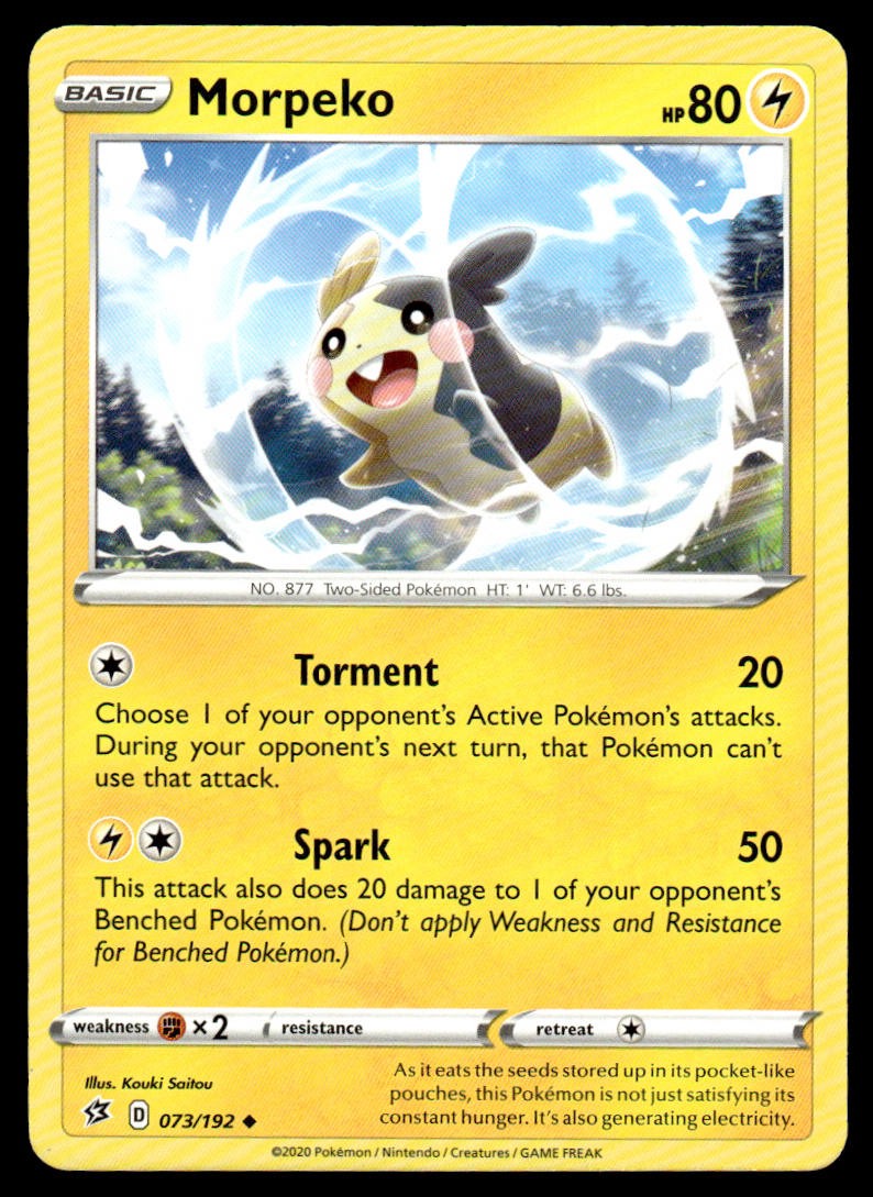 Morpeko 073/192 Uncommon Rebel Clash Pokemon NM