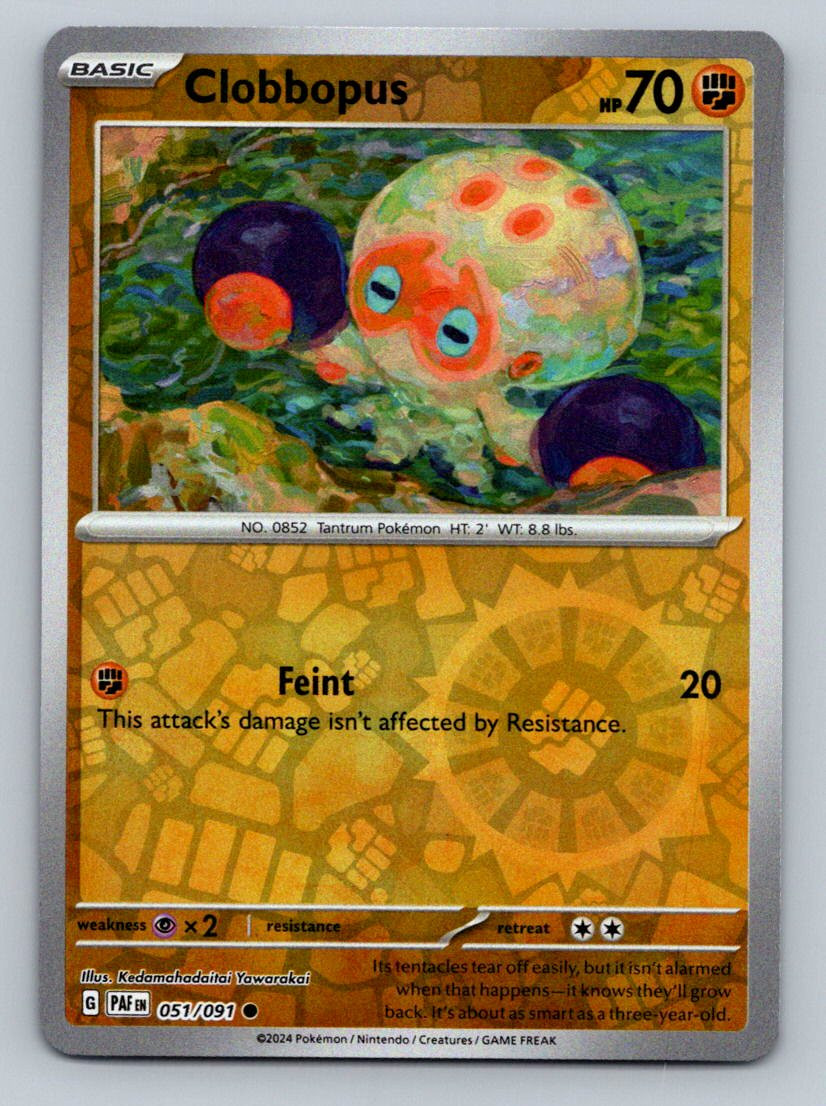 ぽぽ Pokemon Clobbopus SV: Paldean Fates 051/091 Near Mint NM Reverse