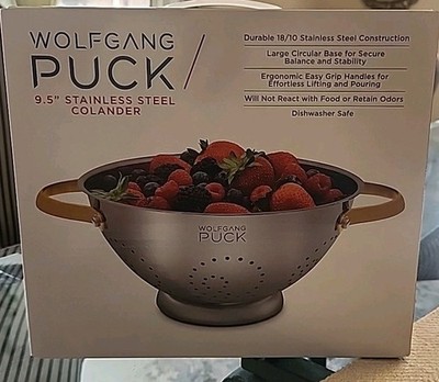 Wolfgang Puck 9.5'' Stainless Steel Colander ~ NIB