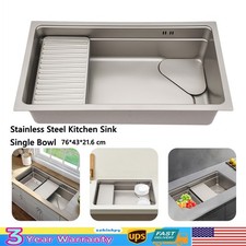 29.9"x16.9"x8.5" Stainless Steel Single Bowl Undermount Kitchen Sink Basin
