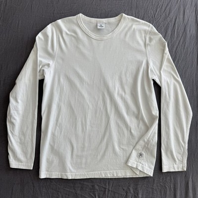 Reigning Champ Long Sleeve Crewneck T-Shirt - White - Made in Canada - Size M