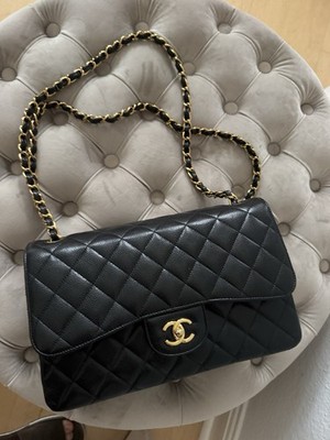 Orig Chanel Jumbo Double Flap Bag 2023schwarz Kaviarleder NP 11000 