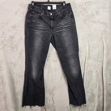 Lucky Brand Dungarees Black Faded Raw Hem Jeans Size 10/30 Made in USA