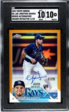 2023 Topps Chrome #RA-JAR Jonathan Aranda Orange Refractor RC Auto #d /25 SGC 10