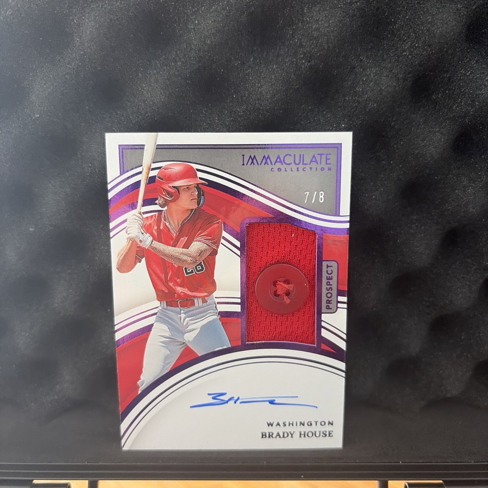 2023 panini immaculate collection button autographs brady house #25 pink /8