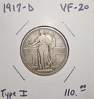 1917 D Standing Liberty Quarter Type 1