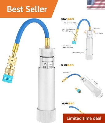 AC Dye Oil Injector, HVAC Oil Dye Injector with R134A Snap Quick Coupler,for R1