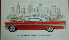 957 Chrysler New Yorker Two Door Hardtop Postcard Mailed Pc1-46