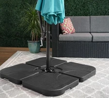 Westin Outdoor 4-Piece Umbrella Weights Heavy Duty Base Plates Water Sand Fill