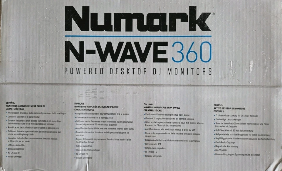 Numark N-Wave 360 60 W Powered Desktop Computer/Studio Monitor DJ Speakers Pair - Image 3 of 3