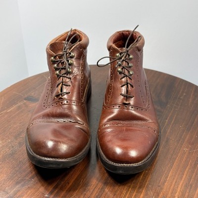 Johnston & Murphy Oxford Brogue Boots Mens Size 9W Brown  display picture 2