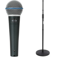 Shure Beta 58A Supercardioid Dynamic Vocal Microphone with Round Base Stand
