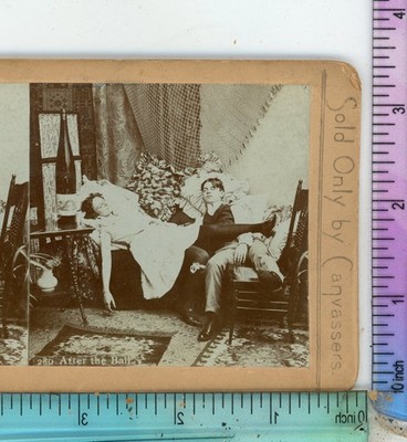 Tired After the Ball Life Webster & Albee Stereoview