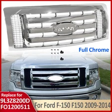 Fits Ford F-150 XLT 2009-2014 FO1200511 Chrome Front Bumper Upper Grille Grill