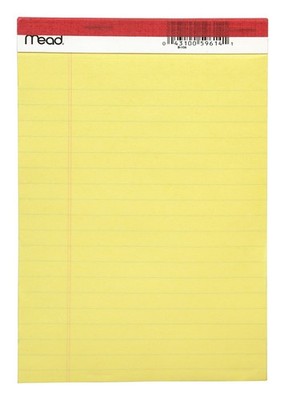 Mead 59614 Yellow 50-Sheet Ruled Legal Notepad 5 x 8 in. (Pack of 12)