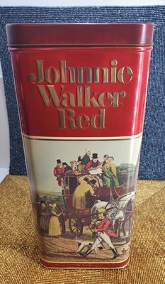 Vintage Johnnie Walker 1983  Red Label Collectible Tin Can Box 1.75 Litres. 