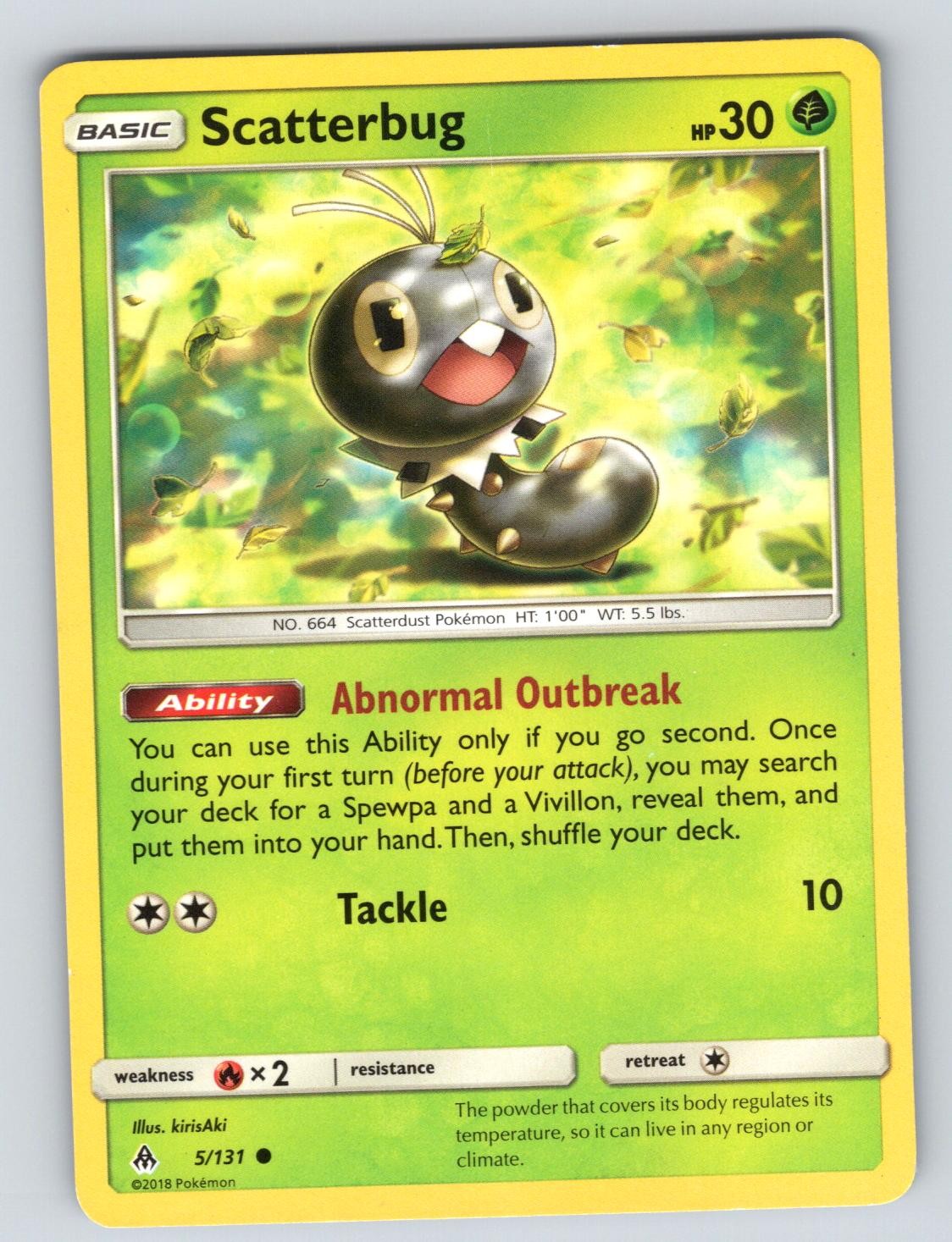 Scatterbug 5/131 Common Forbidden Light Pokemon MODERATELY PLAYED