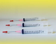 N Scale Train 3-10cc Syringes with Stainless Steel Applicators for Oiling 
