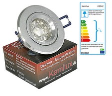 230V Bad Einbauleuchten von Kamilux Balu K5042 IP20 & LED-Strahler 5W=50W GU10