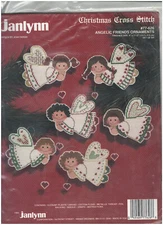 ANGELIC FRIENDS ORNAMENTS (Janlynn, 77626) NEW