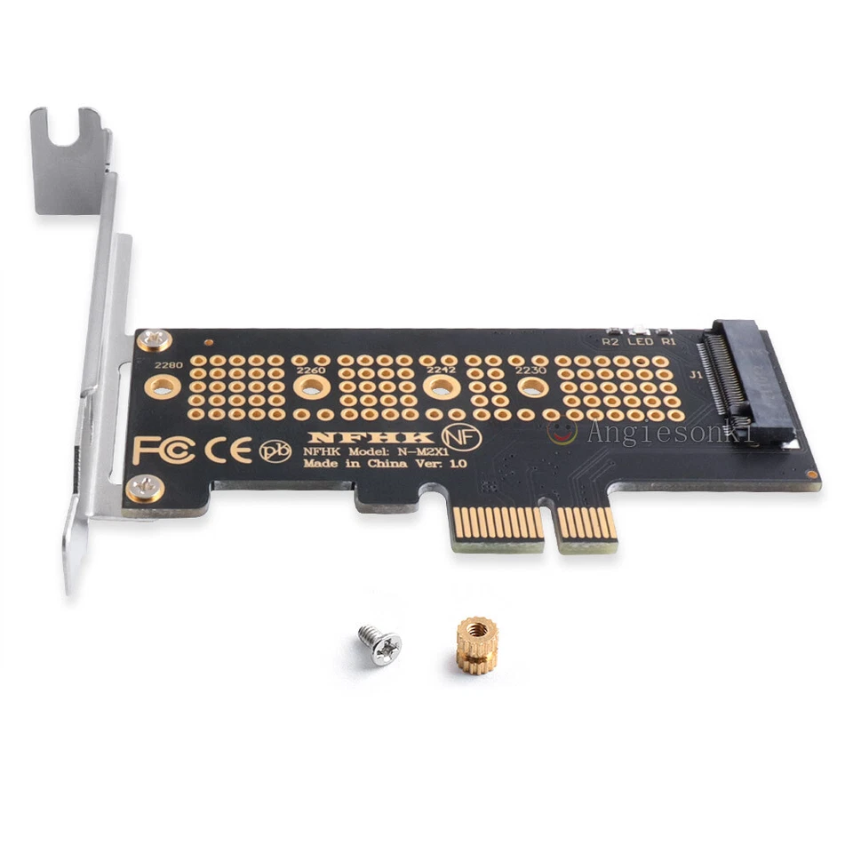 NVMe M.2 NGFF PCIe x4 x2 SSD to Desktop PCIe x1 Converter Card adapter PCIe x1 - Image 3 of 4