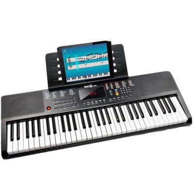 RockJam 61-Key portable electronic keyboard + foldable keyboard stand (for free)