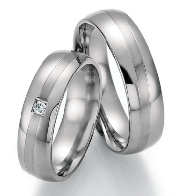 Titan Eheringe + Diamant + Garantie Trauring Antragsring Hochzeitsring + Gravur