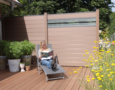 WPC / BPC Sichtschutzzaun inkl. Verglasung & Pfosten Sichtschutz Zaun Gartenzaun