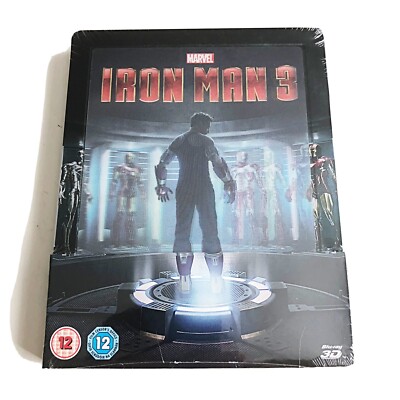 Marvel Iron Man 3 Blu-ray [3D/2D] Steelbook [UK] Lenticular Edition OOS/OOP RARE