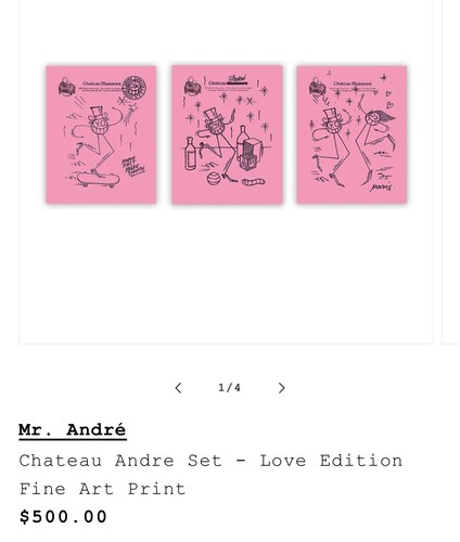 Chateau Andre Set - Mr. Andre Love Edition Fine Art Print W/signed COA