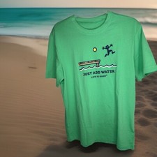 Life Is Good Just Add Water  Dock Jake Jumping, Green, Size Small, **NEW**