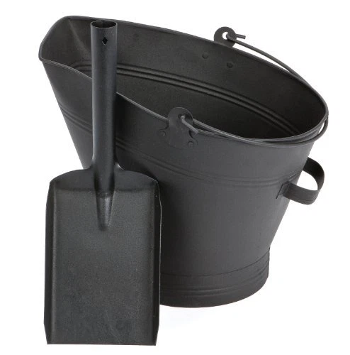 WATERLOO STYLE TRADITIONAL BLACK FIRE COAL BUCKET SHOVEL FIREPLACE LOG SCUTTLE - Picture 1 of 2