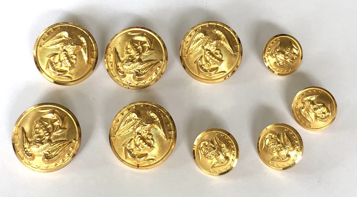 米空軍　176th WING バルーンパッチ Vintage WB Co Eagle Buttons Stars USA Military Gold tone