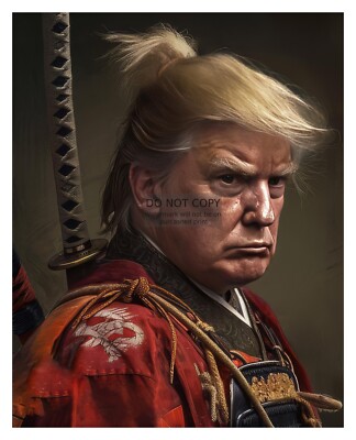 PRESIDENT DONALD TRUMP AS A SAMURAI IN ROBES 8X10 AI PHOTO